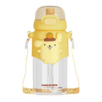 Sanrio 2023 Water Bottles Kids Gift Reusable Cups with Lids and Straw Clear